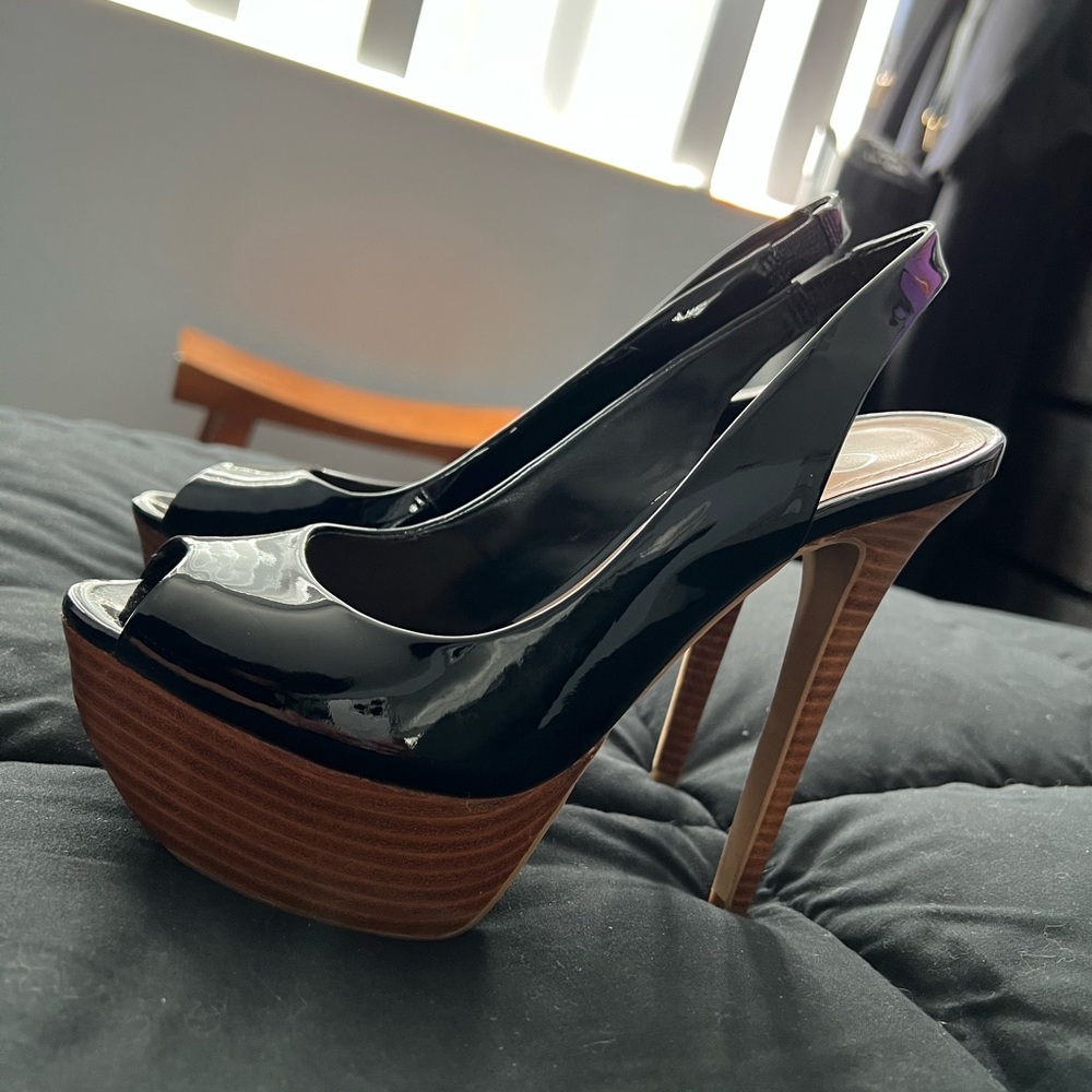 Jessica Simpson patent leather platforms